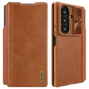 Samsung Galaxy Z Fold7 Nillkin Qin Pro Flip Cover - Brun