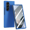Samsung Galaxy Z Fold7 Plastikcover med ydre hærdet glasskærmbeskytter - mørkeblå