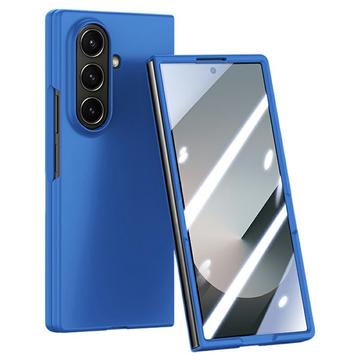 Samsung Galaxy Z Fold7 Plastikcover med ydre hærdet glasskærmbeskytter - mørkeblå
