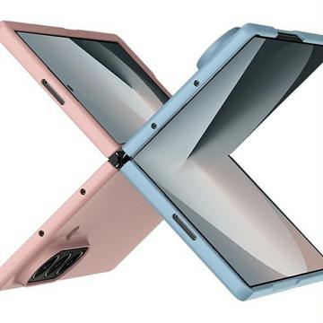 Samsung Galaxy Z Fold7 Plastikcover med ydre hærdet glasskærmbeskytter - Pink