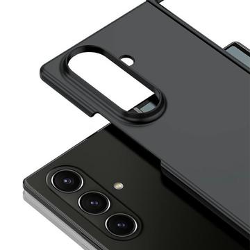 Samsung Galaxy Z Fold7 Plastikcover med ydre hærdet glasskærmbeskytter - Pink