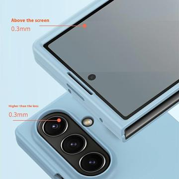 Samsung Galaxy Z Fold7 Plastikcover med ydre hærdet glasskærmbeskytter - Pink