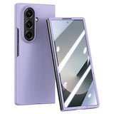 Samsung Galaxy Z Fold7 Plastikcover med ydre hærdet glasskærmbeskytter - Lilla