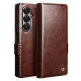 Samsung Galaxy Z Fold7 Qialino Classic Læderpung - Mørkebrun