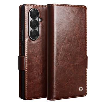 Samsung Galaxy Z Fold7 Qialino Classic Læderpung - Mørkebrun