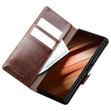 Samsung Galaxy Z Fold7 Qialino Classic Læderpung - Mørkebrun