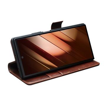 Samsung Galaxy Z Fold7 Qialino Classic Læderpung - Mørkebrun