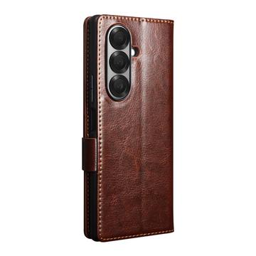 Samsung Galaxy Z Fold7 Qialino Classic Læderpung - Mørkebrun