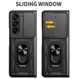 Samsung Galaxy Z Fold7 Roterende Ring Hybrid Cover med Kameraskjold - Rødguld