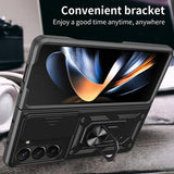 Samsung Galaxy Z Fold7 Roterende Ring Hybrid Cover med Kameraskjold - Rødguld