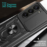 Samsung Galaxy Z Fold7 Roterende Ring Hybrid Cover med Kameraskjold - Rødguld