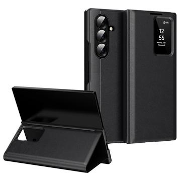 Samsung Galaxy Z Fold7 Smart Clear View Flip-etui med kortholder - Sort