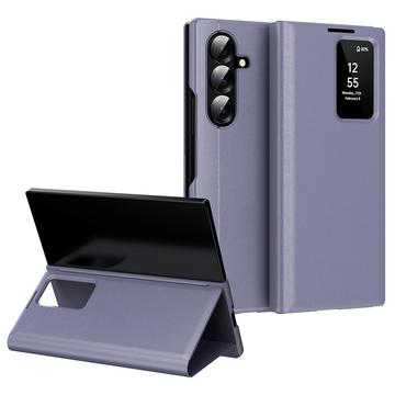 Samsung Galaxy Z Fold7 Smart Clear View Flip-etui med kortholder - grå-lilla