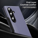 Samsung Galaxy Z Fold7 Smart Clear View Flip-etui med kortholder - grå-lilla