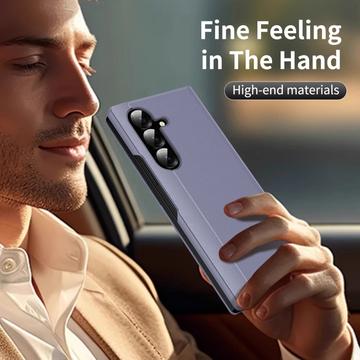 Samsung Galaxy Z Fold7 Smart Clear View Flip-etui med kortholder - grå-lilla