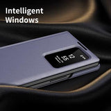 Samsung Galaxy Z Fold7 Smart Clear View Flip-etui med kortholder - grå-lilla