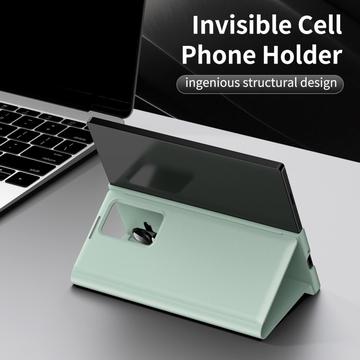 Samsung Galaxy Z Fold7 Smart Clear View Flip-etui med kortholder - Lysegrøn