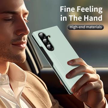 Samsung Galaxy Z Fold7 Smart Clear View Flip-etui med kortholder - Lysegrøn