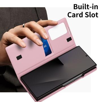 Samsung Galaxy Z Fold7 Smart Clear View Flip-etui med kortholder - Pink