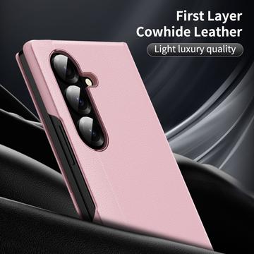 Samsung Galaxy Z Fold7 Smart Clear View Flip-etui med kortholder - Pink