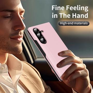 Samsung Galaxy Z Fold7 Smart Clear View Flip-etui med kortholder - Pink