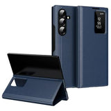 Samsung Galaxy Z Fold7 Smart Clear View Flip-etui med kortholder - Safir