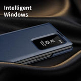 Samsung Galaxy Z Fold7 Smart Clear View Flip-etui med kortholder - Safir