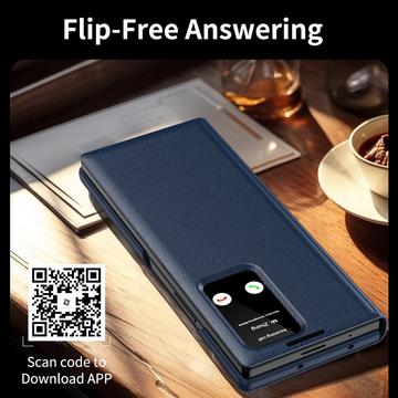 Samsung Galaxy Z Fold7 Smart Clear View Flip-etui med kortholder - Safir