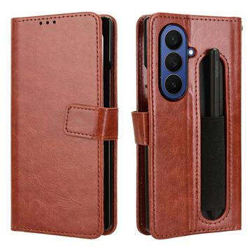 Samsung Galaxy Z Fold7 Pung Etui med Stativ - Brun