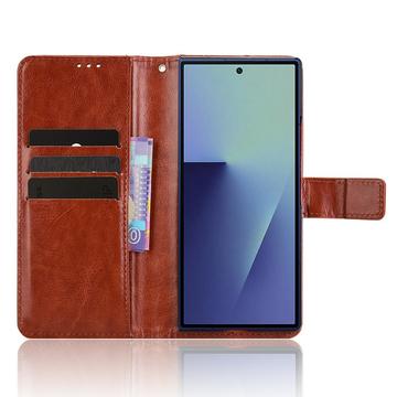 Samsung Galaxy Z Fold7 Pung Etui med Stativ - Brun