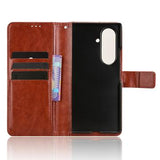 Samsung Galaxy Z Fold7 Pung Etui med Stativ - Brun