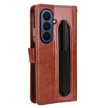 Samsung Galaxy Z Fold7 Pung Etui med Stativ - Brun