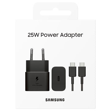 Samsung USB-C Strømadapter med Kabel EP-T2510XBEGEU - 25W - Sort