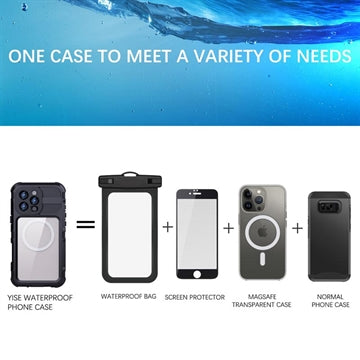 iPhone 16 Pro Max Shellbox M Series IP68 vandtæt cover - dykkercover med MagSafe-kompatibilitet - Sort
