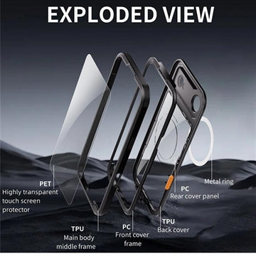 iPhone Air Shellbox M Series IP68 vandtæt cover - dykkercover med MagSafe-kompatibilitet - Sort