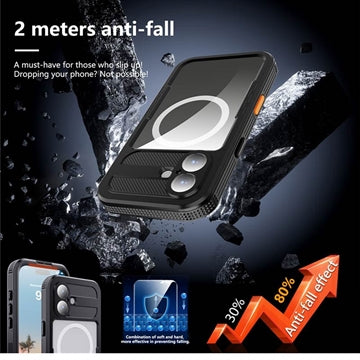 iPhone 17 Shellbox M Series IP68 vandtæt cover - dykkercover med MagSafe-kompatibilitet - Sort