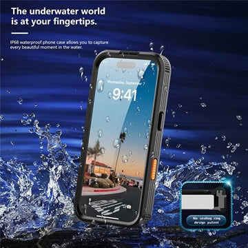 iPhone 17 Shellbox M Series IP68 vandtæt cover - dykkercover med MagSafe-kompatibilitet - Sort