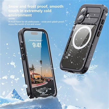 iPhone 17 Shellbox M Series IP68 vandtæt cover - dykkercover med MagSafe-kompatibilitet - Sort