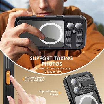 iPhone 17 Shellbox M Series IP68 vandtæt cover - dykkercover med MagSafe-kompatibilitet - Sort
