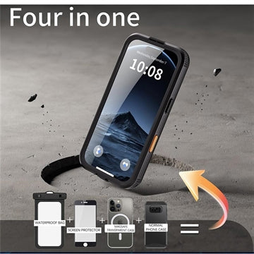 iPhone 17 Pro Shellbox M Series IP68 vandtæt cover - dykkercover med MagSafe-kompatibilitet - Sort