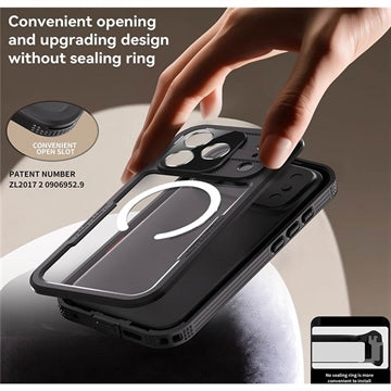 iPhone 17 Pro Shellbox M Series IP68 vandtæt cover - dykkercover med MagSafe-kompatibilitet - Sort