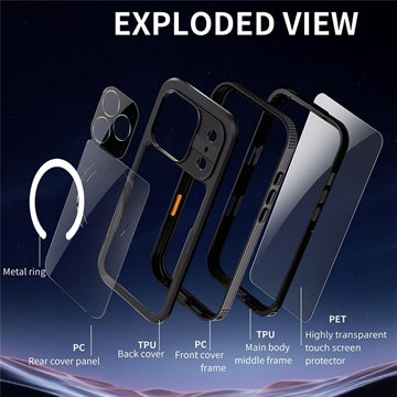 iPhone 17 Pro Shellbox M Series IP68 vandtæt cover - dykkercover med MagSafe-kompatibilitet - Sort