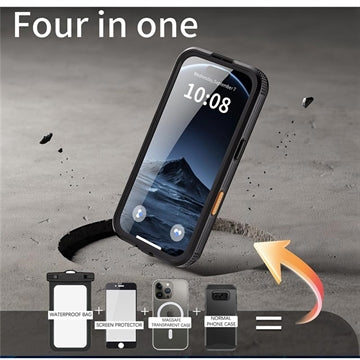 iPhone 17 Pro Max Shellbox M Series IP68 vandtæt cover - dykkercover med MagSafe-kompatibilitet - Sort
