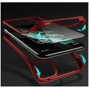 Shine&Protect 360 iPhone 11 Pro Hybrid Cover - Rød / Klar