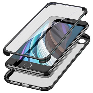 iPhone 7/8/SE (2020)/SE (2022) Shine&Protect 360 Hybrid Cover - Sort / Klar