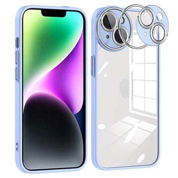 iPhone 14 Stødabsorberende Hybrid Cover med Kamerabeskytter - Babyblå