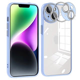 iPhone 14 Stødabsorberende Hybrid Cover med Kamerabeskytter - Babyblå