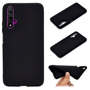 Huawei Nova 5T, Honor 20/20S Silikone Cover - Fleksibelt og Mat - Sort