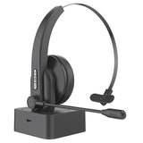 Enkeltøret Bluetooth Headset med Mikrofon og Opladningsbase OY631 - Sort