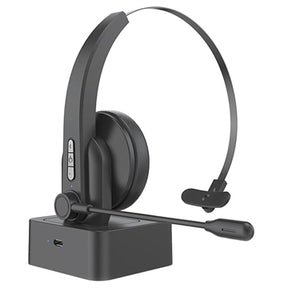 Enkeltøret Bluetooth Headset med Mikrofon og Opladningsbase OY631 - Sort